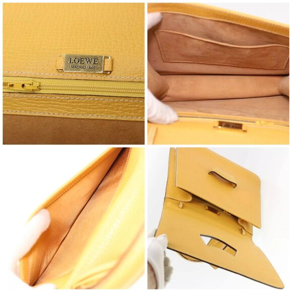 LOEWE Barcelona Hand Bag Leather 2way Yellow - Picture 14 of 15